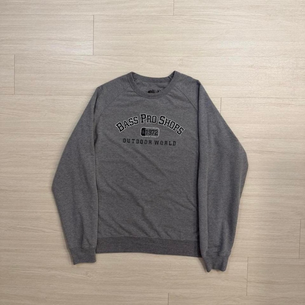 Bass Pro Shops Grey Outdoor World Lightweight Crewneck Sweatshirt Men's Size XL